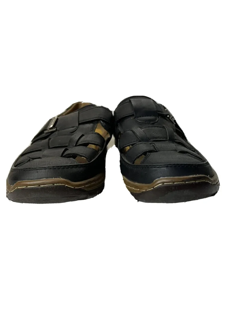 Solo Men Fisherman Sandals Black Leather - Size 9.5 Good Condition!